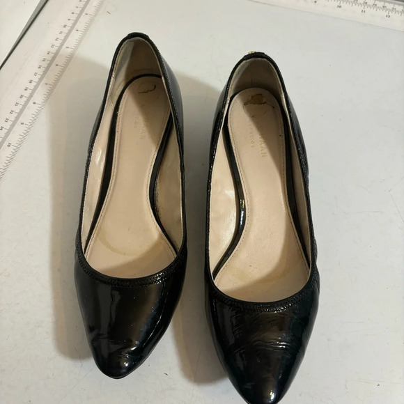 Cole Haan women’s black patent leather wedge heel slip on shoe in size - Picture 3 of 14